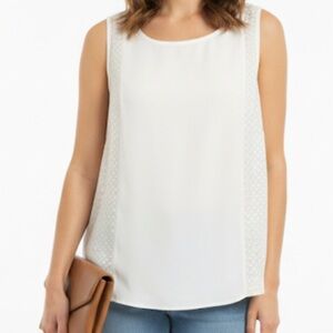 Reiss sleeveless ivory top size 10 100% polyester
